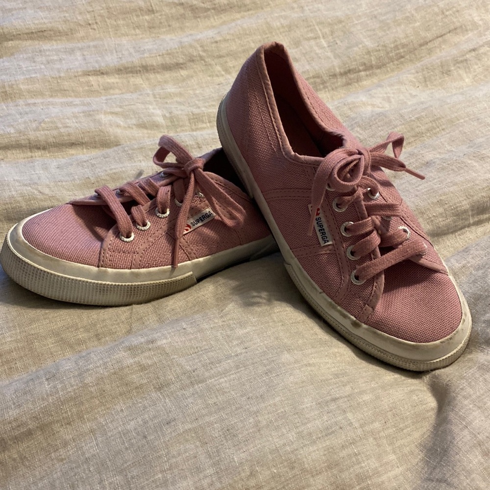 Pink Superga low top sneakers